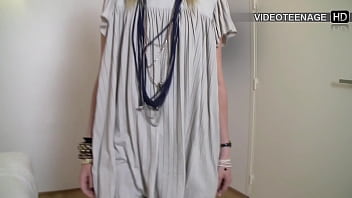 18 year blonde vicky plays with sex toy during her porn casting