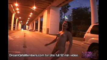 Latina hottie flashes then heads back to the studio Latina hottie flashes then heads back to the studio