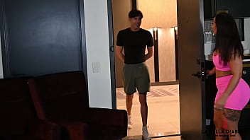 Super hot cock hungry milf makes son's friend creampie her