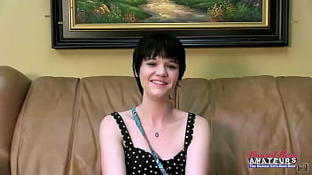 Petite brunette cora dildo fucks her pussy and sucks a cock to milk it