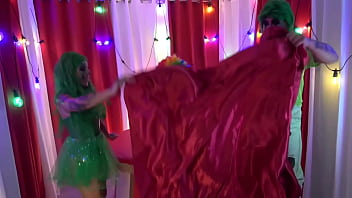 Hardcore clown fuckfest ends with double facial