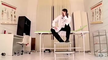 The policewoman wears nylons