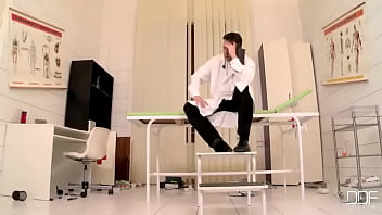 The policewoman wears nylons