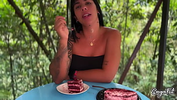 My stepbrother takes me to the river and i fuck him in public with my big ass sayafit