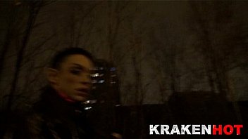 Obedient girl submission in the streets bdsm