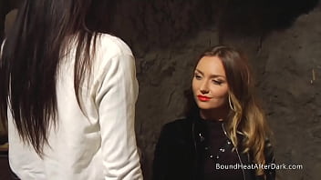 Sexy busty lesbian slaves moaning from pleasure and punishemnt with madame