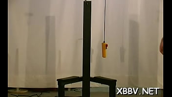 Sexual lady has a big box