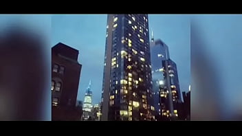 Sexy magazine model on balcony