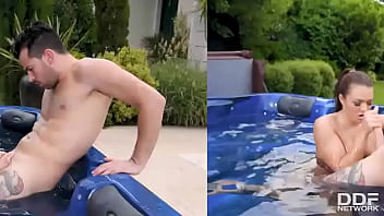 Balls deep jacuzzi blowjob