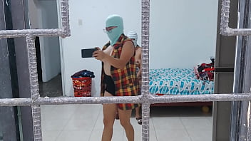 Horny housewives do housework while touching each other's buttocks and tits