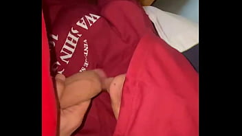 A cock in the mouth of a hooded milf