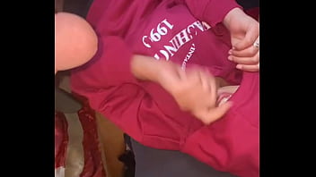 A cock in the mouth of a hooded milf