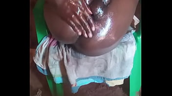 Big black oiled dick cumming in a unique position