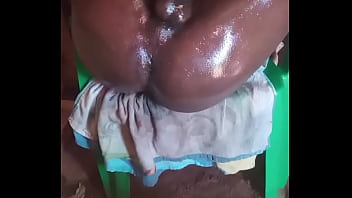 Big black oiled dick cumming in a unique position