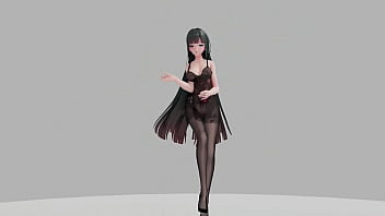Honkai impact raiden mei strip dance show hentai r18 mmd 3d soft dark green hair clip