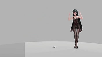 Honkai impact raiden mei strip dance show hentai r18 mmd 3d soft dark green hair clip