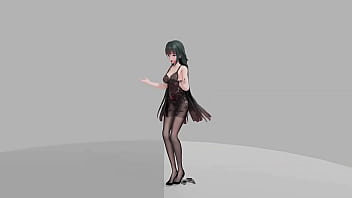 Honkai impact raiden mei strip dance show hentai r18 mmd 3d soft dark green hair clip