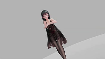 Honkai impact raiden mei strip dance show hentai r18 mmd 3d soft dark green hair clip