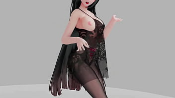 Honkai impact raiden mei strip dance show hentai r18 mmd 3d soft dark green hair clip