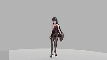 Honkai impact raiden mei strip dance show hentai r18 mmd 3d soft dark green hair clip