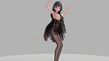 Honkai impact raiden mei strip dance show hentai r18 mmd 3d soft dark green hair clip