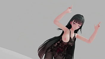 Honkai impact raiden mei strip dance show hentai r18 mmd 3d soft dark green hair clip