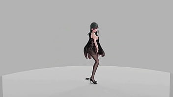 Honkai impact raiden mei strip dance show hentai r18 mmd 3d soft dark green hair clip