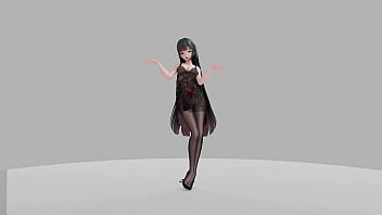 Honkai impact raiden mei strip dance show hentai r18 mmd 3d soft dark green hair clip