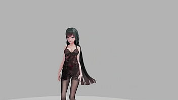 Honkai impact raiden mei strip dance show hentai r18 mmd 3d soft dark green hair clip