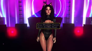 Playful shameless furry in sexy black corset shows off her sweet body