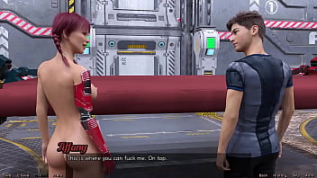 Stranded in space #140 threesome with hot red head and busty pregnant milf