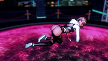Cute naughty stacy gwen dance on the floor in torn suit to seduce spider man Cute naughty stacy gwen dance on the floor in torn suit to seduce spider man
