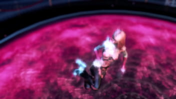 Cute naughty stacy gwen dance on the floor in torn suit to seduce spider man