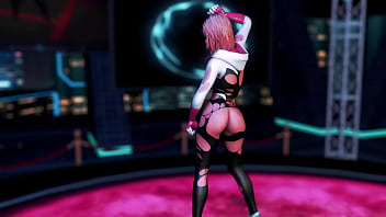 Cute naughty stacy gwen dance on the floor in torn suit to seduce spider man