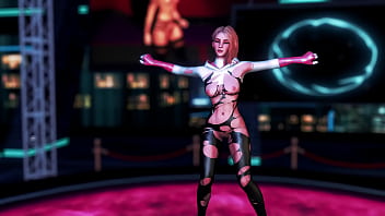 Cute naughty stacy gwen dance on the floor in torn suit to seduce spider man Cute naughty stacy gwen dance on the floor in torn suit to seduce spider man