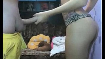 Brunette with perfect ass gives blowjob to her boyfriend