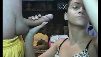 Brunette with perfect ass gives blowjob to her boyfriend