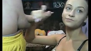 Brunette with perfect ass gives blowjob to her boyfriend