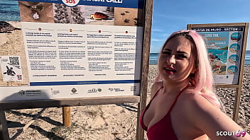 Risky public amateur anal sex with german girl maria gail by stranger outside at the beach