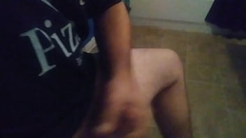 Blowing a load in bathroom