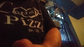 Blowing a load in bathroom