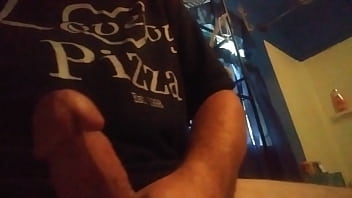 Blowing a load in bathroom