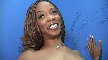 Black chick gives gloryhole blowjob 18 Black chick gives gloryhole blowjob 18
