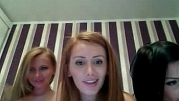 Threesome young blonde flashing pussy on web