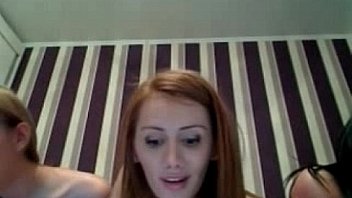 Threesome young blonde flashing pussy on web