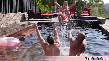 Cute teen gets fucked after an outdoor party