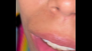 Fucking blowjob from a pretty latin fairy in a rainbow fishnet