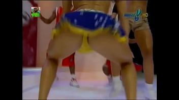 Dancing in miniskirts on television a cheerleader shows upskirt oops panty