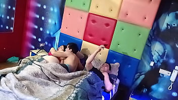 Stepmother is fucked by her stepson and the cuckold doesn't notice