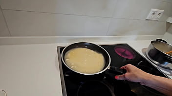 Food porn alice maze make pancakes with her v*mit she eats it after a rough anal fuck totally fucked up